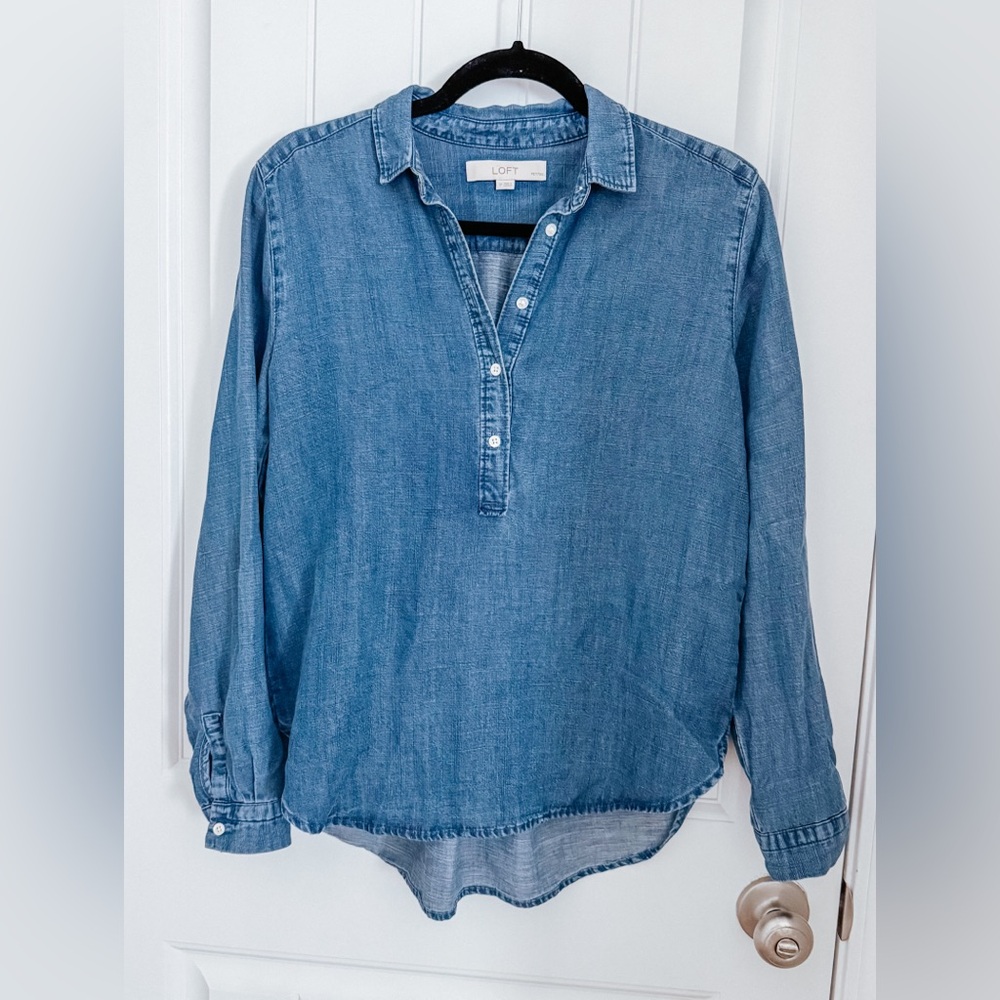 LOFT Classic Blue Denim Shirt